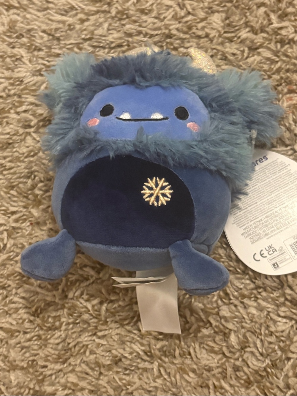 Squishmallows Blue Plush Monster with Fuzzy Mane